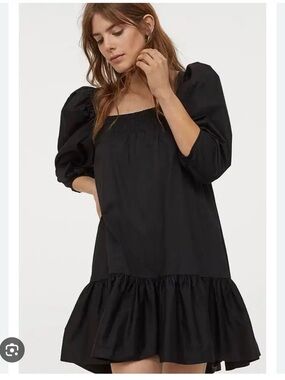 H&M Black balloon/puff-Sleeve Dress.